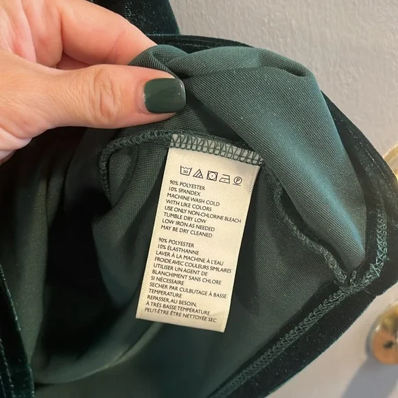 Urban Outfitters Off the Shoulder Bodycon Mini Dress in Green Velvet Size L - Picture 8 of 10